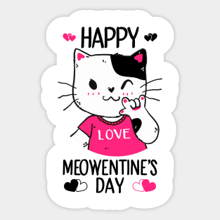 Cute Cat Valentines Day for Girls Kitty Quote Sticker